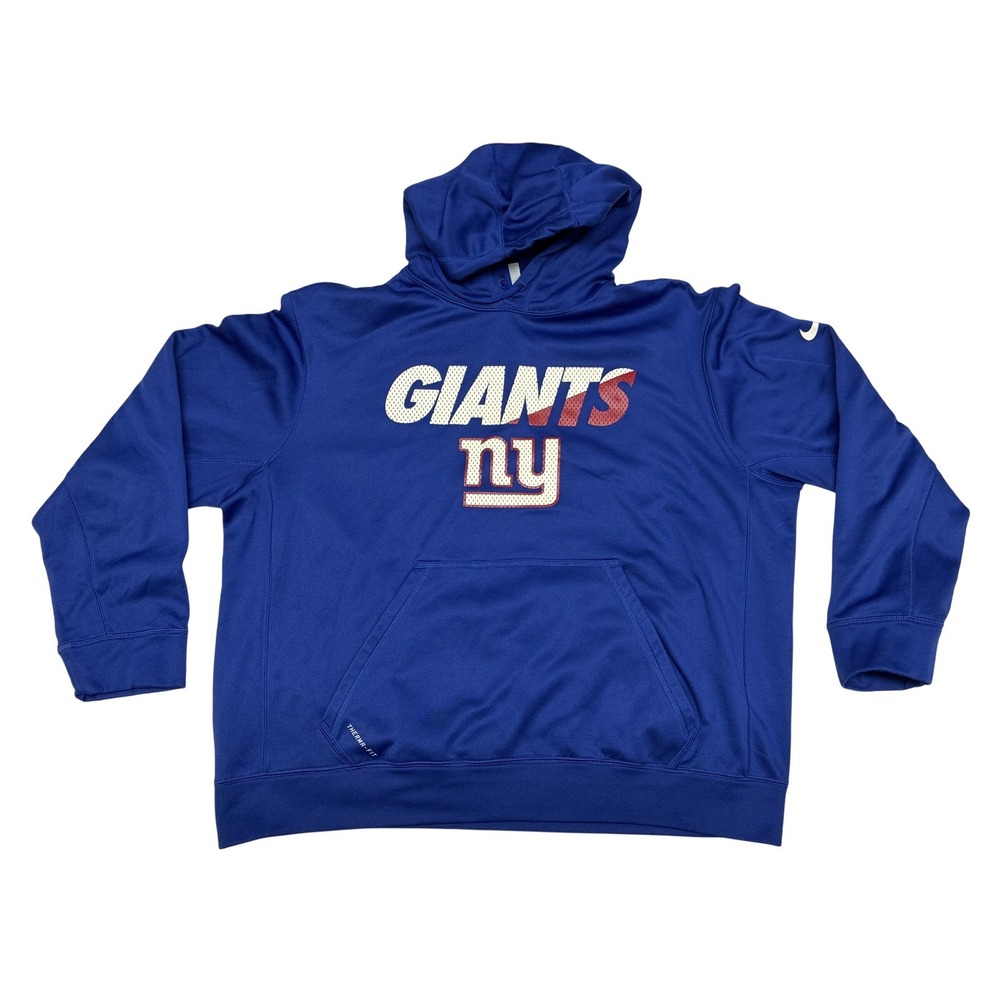Nike New York Giants Therma-FIT Hoodie Mens XL Blue NFL Football Pullover